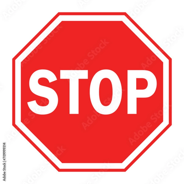Obraz Red stop sign icon vector illustration isolated element.