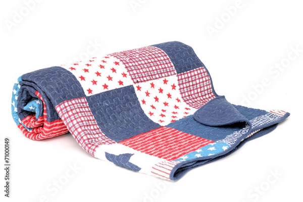 Obraz Patchworkdecke Streifen, Sterne, Karo