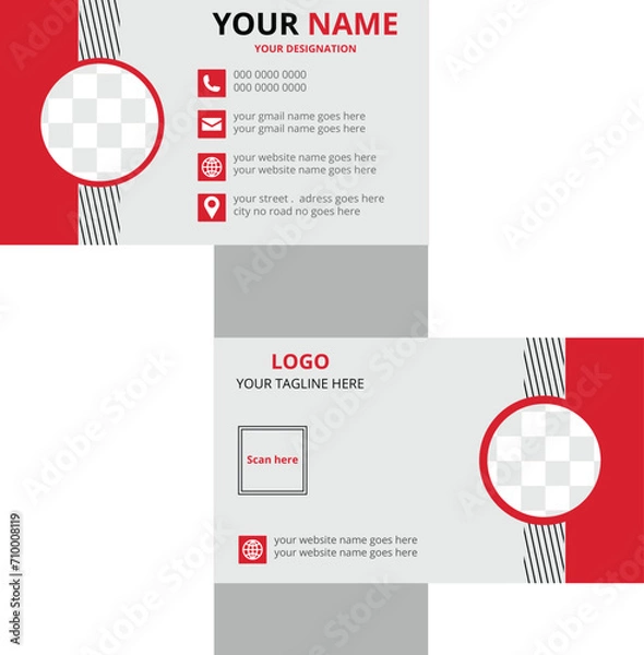 Fototapeta Modern Business Card  Luxury business card design template Double-sided creative business card template  Creative and Clean Business Card  