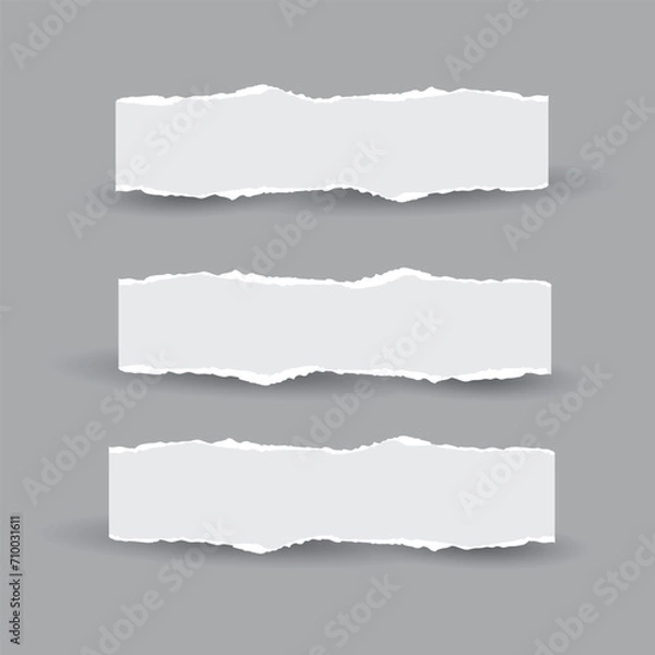 Fototapeta white torn paper effect  with  torn ripped paper sheets