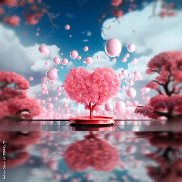 Obraz valentine background with hearts