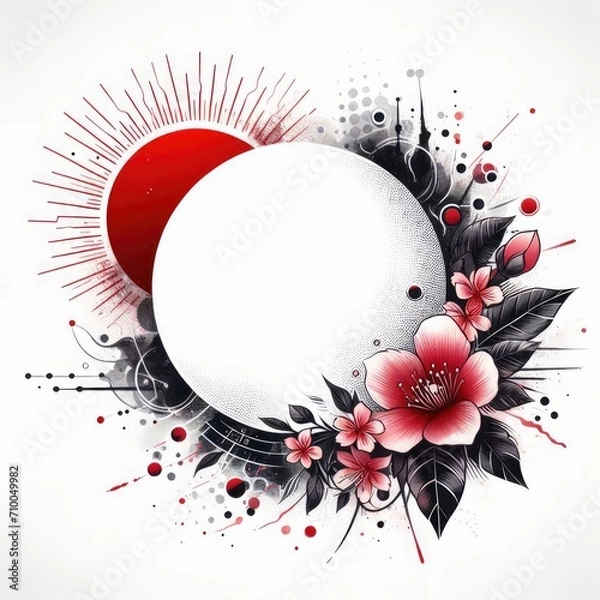 Obraz Modern art concept with red black elements