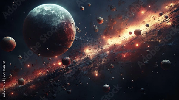 Fototapeta Planety 3D Space.space. Generatywny AI