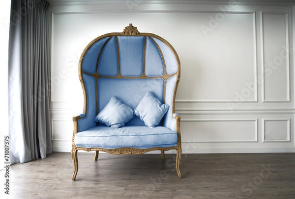 Fototapeta Niebieska sofa z pół kopułą