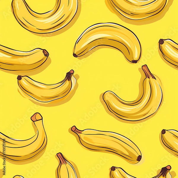 Obraz Seemless design pattern bananas, abstract, cartoon style
