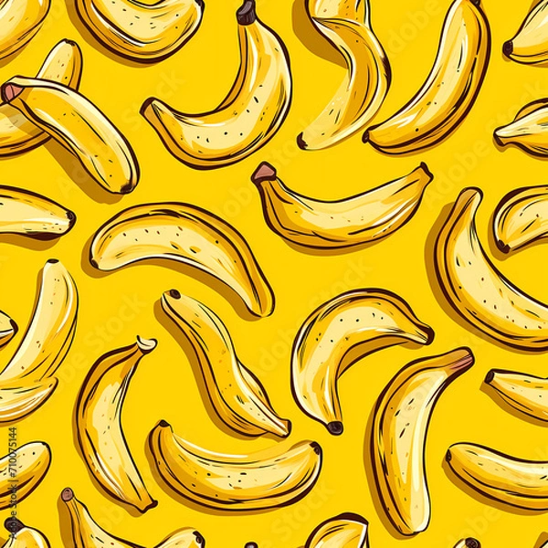 Obraz Seemless design pattern bananas, abstract, cartoon style