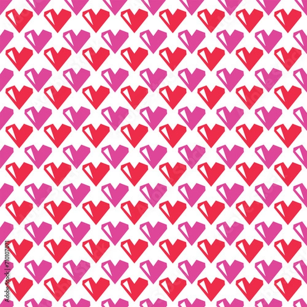 Fototapeta seamless pattern with red hearts