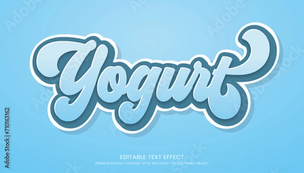 Fototapeta yogurt editable 3d text effect template bold typography and abstract style drinks logo and brand