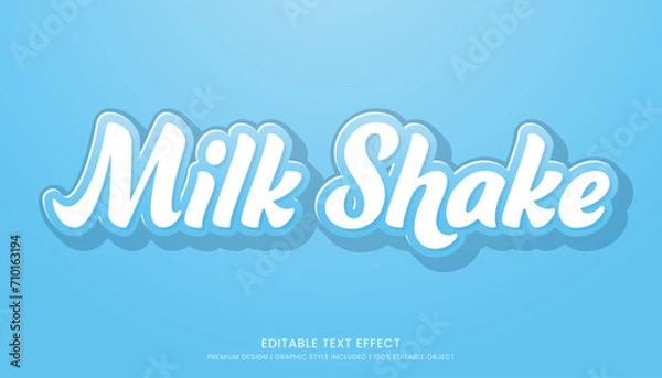 Fototapeta milk shake editable 3d text effect template bold typography and abstract style drinks logo and brand