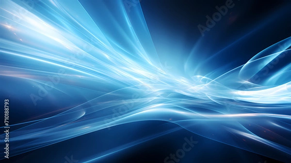 Fototapeta Simple and modern white and blue abstract digital art background with light flare effects