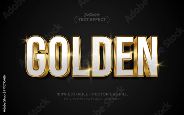 Fototapeta Golden Shiny 3D Editable Text Effect Style Premium Vector