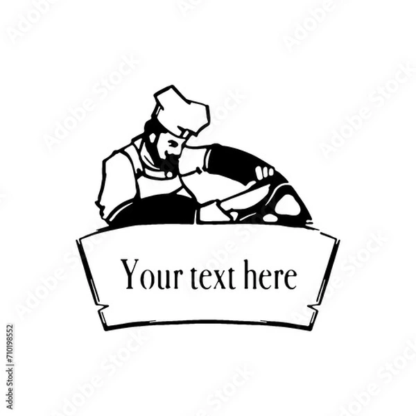 Obraz Butchery logo white background 