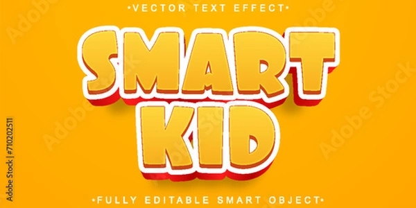 Fototapeta Orange Cartoon Smart Kid Vector Fully Editable Smart Object Text Effect