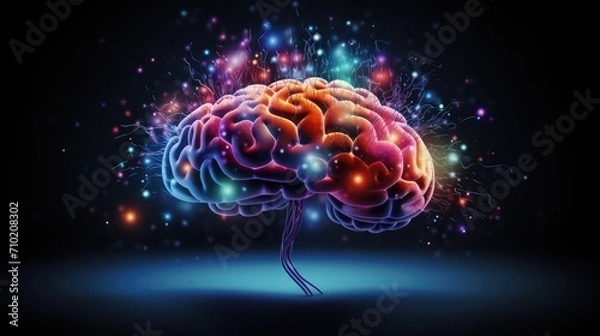 Fototapeta Neuroimaging Science Medtech Scientific Axon drawing: Electroencephalogram (EEG) captures brain waves, Magnetic Resonance Imaging (MRI) and Positron Emission Tomography (PET) for metabolic insights.