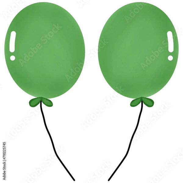 Obraz green party balloons