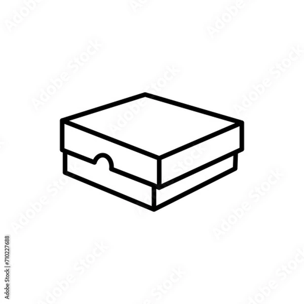 Obraz Pizza box outline icons, minimalist vector illustration ,simple transparent graphic element .Isolated on white background