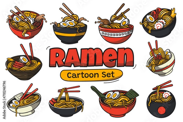 Obraz Ramen Cartoon Set