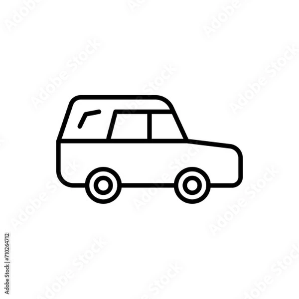Fototapeta Funeral car outline icons, minimalist vector illustration ,simple transparent graphic element .Isolated on white background