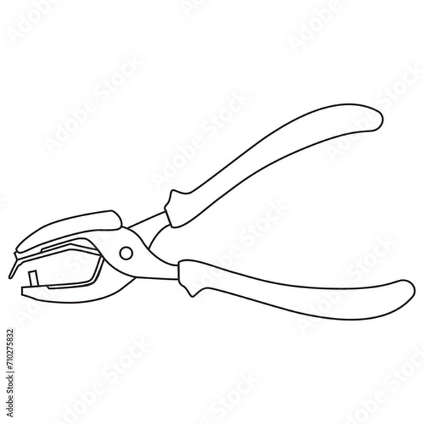 Obraz hole punch line vector illustration