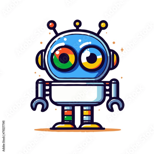 Fototapeta cute illustrated robot 