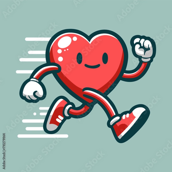 Fototapeta Romantic Retro Vibes - Vector Illustration of Vintage Love Heart Shape for Valentine's Day 10