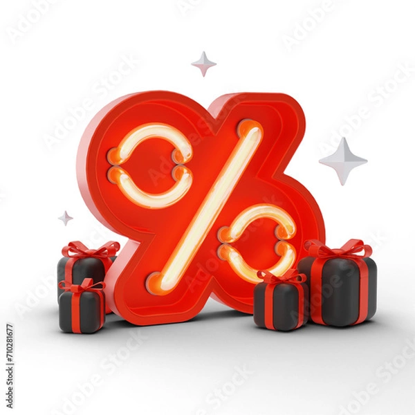 Obraz Black Friday ecommerce 3D Icon for UI UX social media