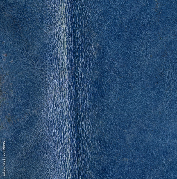 Fototapeta old and worn blue leather texture