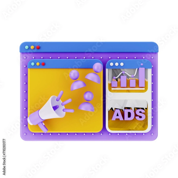 Obraz Business 3D Icon for UI UX social media