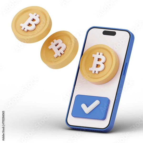Obraz Bitcoin Cryptocurrency 3D Icon and illustration