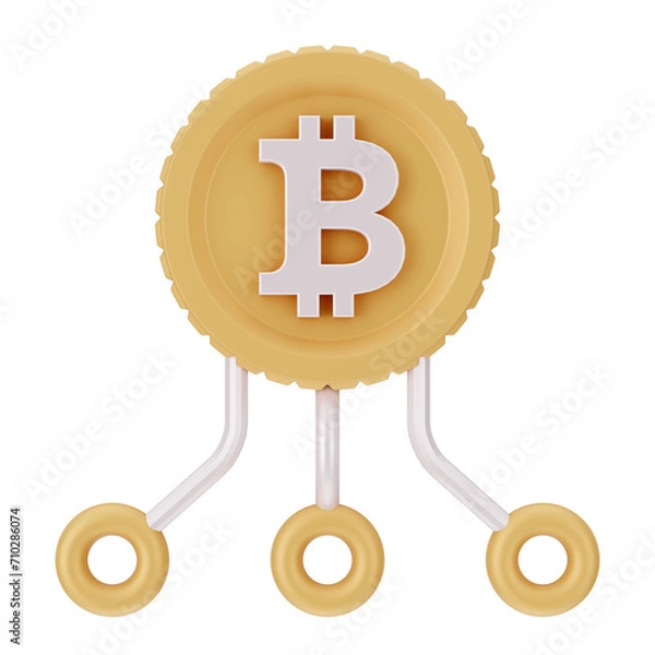 Obraz Bitcoin Cryptocurrency 3D Icon and illustration