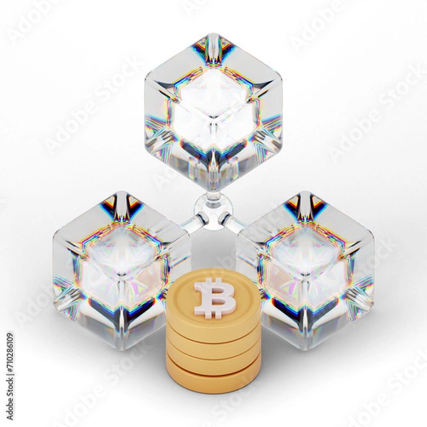Obraz Bitcoin Cryptocurrency 3D Icon and illustration