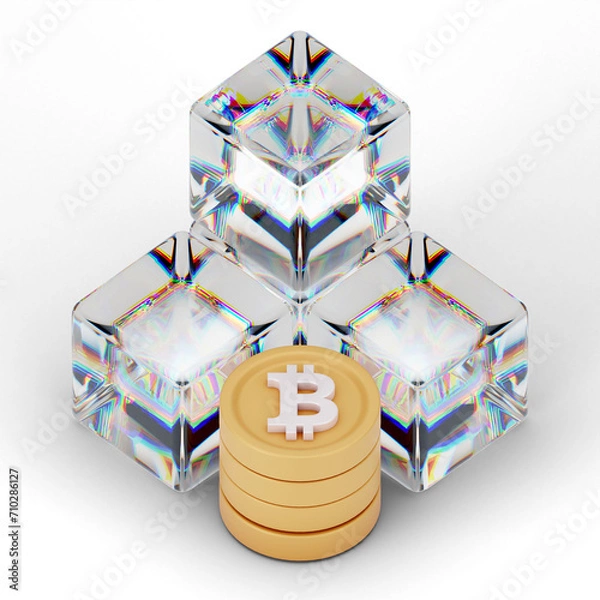 Obraz Bitcoin Cryptocurrency 3D Icon and illustration