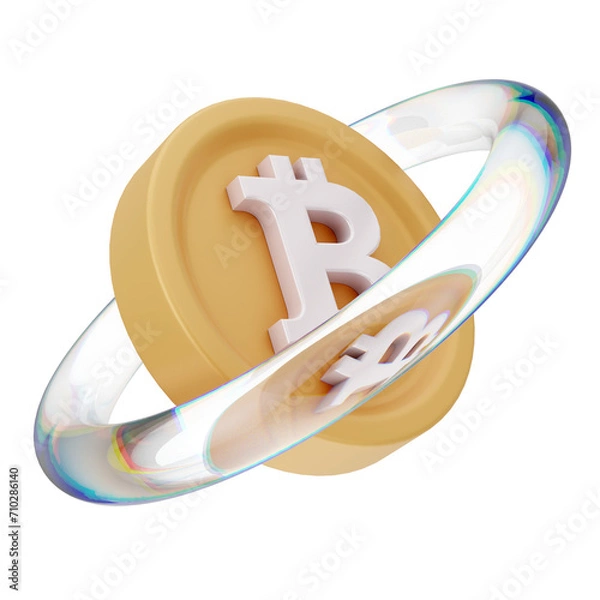 Obraz Bitcoin Cryptocurrency 3D Icon and illustration