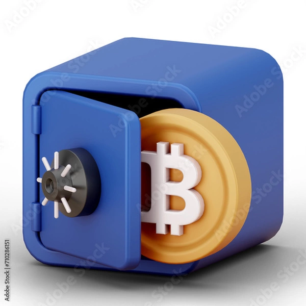 Obraz Bitcoin Cryptocurrency 3D Icon and illustration