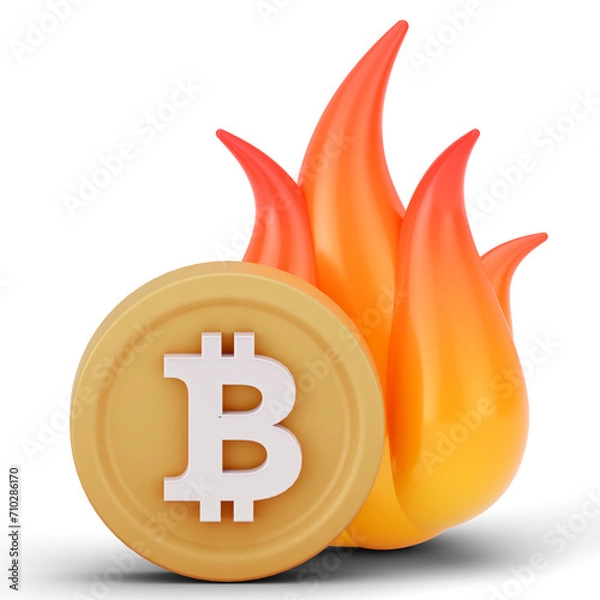 Obraz Bitcoin Cryptocurrency 3D Icon and illustration