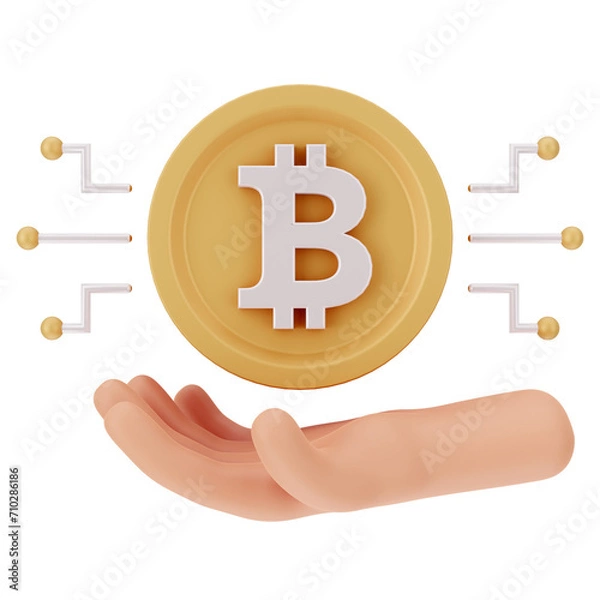 Obraz Bitcoin Cryptocurrency 3D Icon and illustration