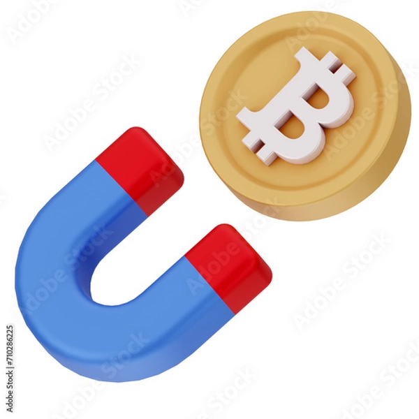 Obraz Bitcoin Cryptocurrency 3D Icon and illustration