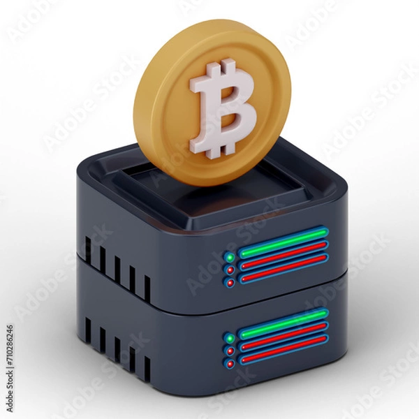 Obraz Bitcoin Cryptocurrency 3D Icon and illustration