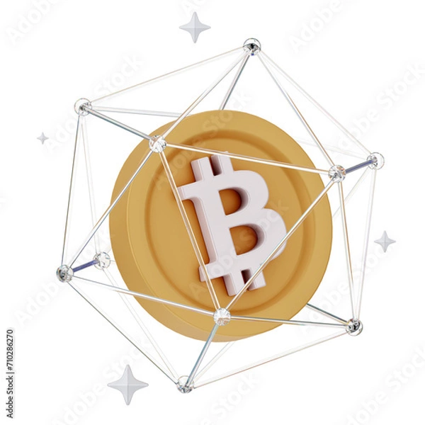 Obraz Bitcoin Cryptocurrency 3D Icon and illustration