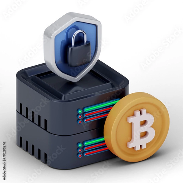 Obraz Bitcoin Cryptocurrency 3D Icon and illustration