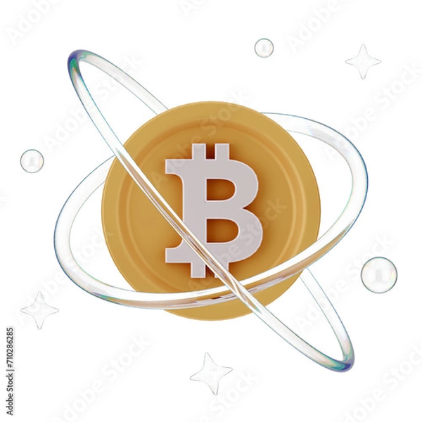 Obraz Bitcoin Cryptocurrency 3D Icon and illustration