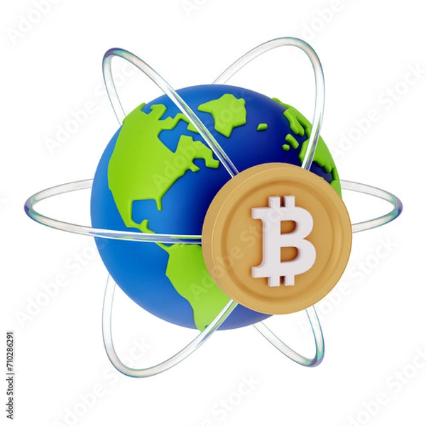 Obraz Bitcoin Cryptocurrency 3D Icon and illustration