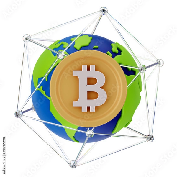 Obraz Bitcoin Cryptocurrency 3D Icon and illustration
