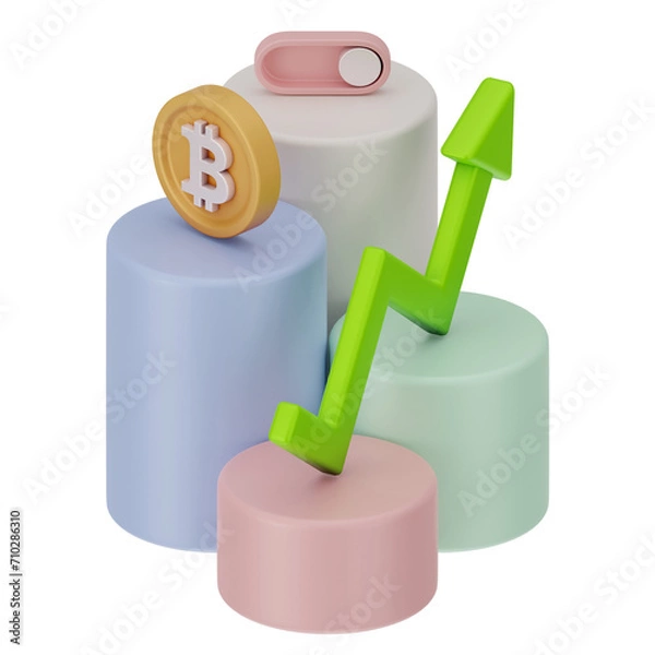 Obraz Bitcoin Cryptocurrency 3D Icon and illustration