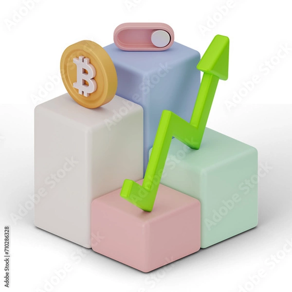 Obraz Bitcoin Cryptocurrency 3D Icon and illustration