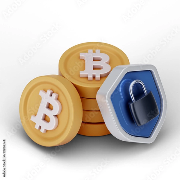 Obraz Bitcoin Cryptocurrency 3D Icon and illustration