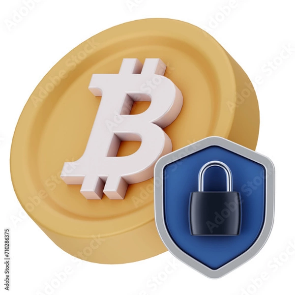 Obraz Bitcoin Cryptocurrency 3D Icon and illustration