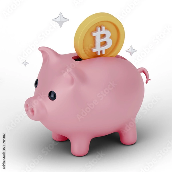 Obraz Bitcoin Cryptocurrency 3D Icon and illustration