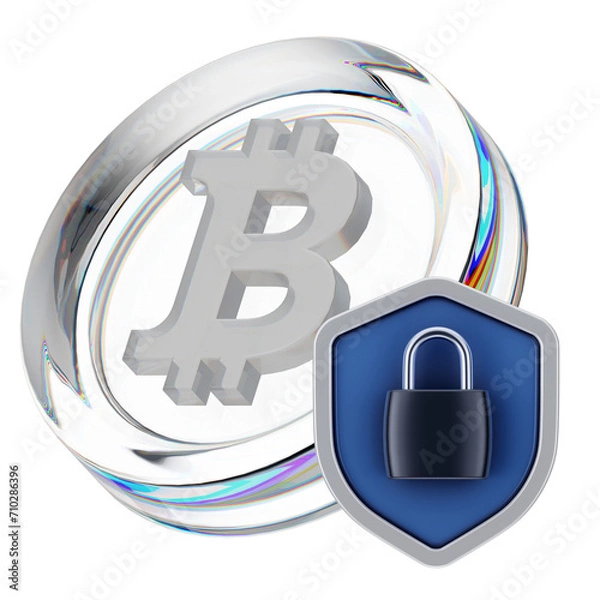 Obraz Bitcoin Cryptocurrency 3D Icon and illustration
