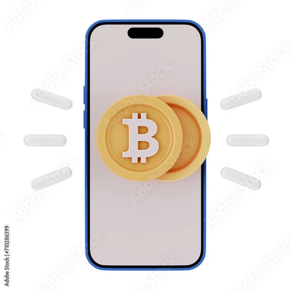 Obraz Bitcoin Cryptocurrency 3D Icon and illustration